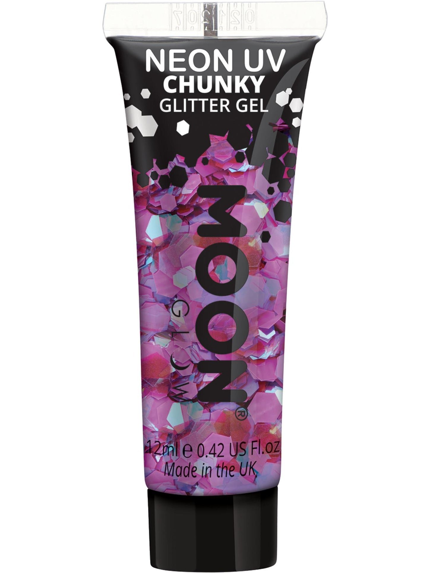 Smiffys Moon Glow - Neon UV Chunky Glitter Gel, Purple CD für Unisex