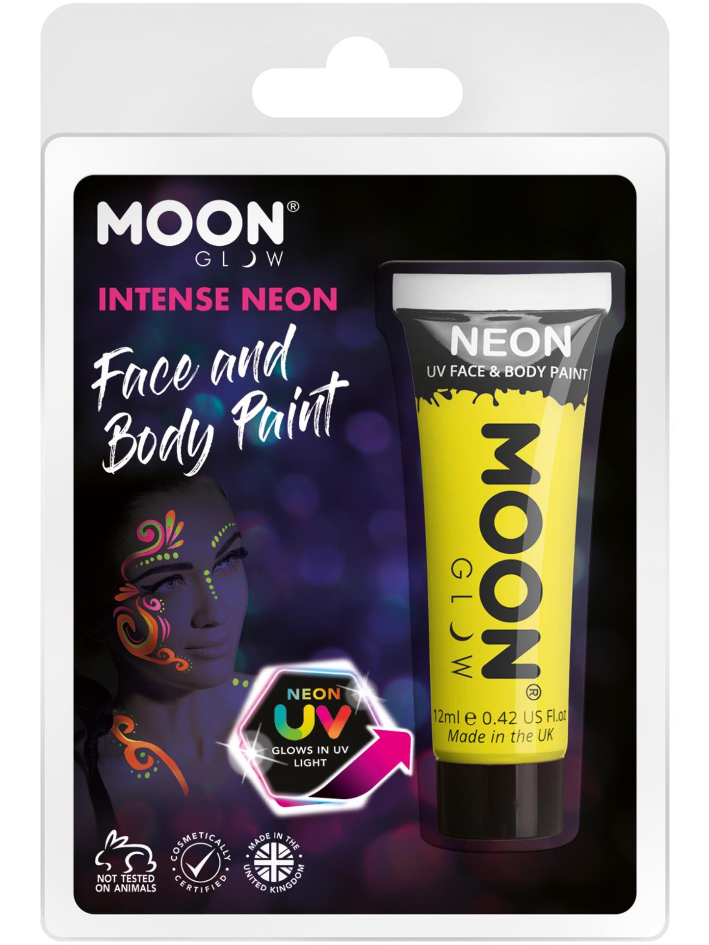 Smiffys Moon Glow Intense Neon UV Face Paint, Intense Yell CD für Unisex