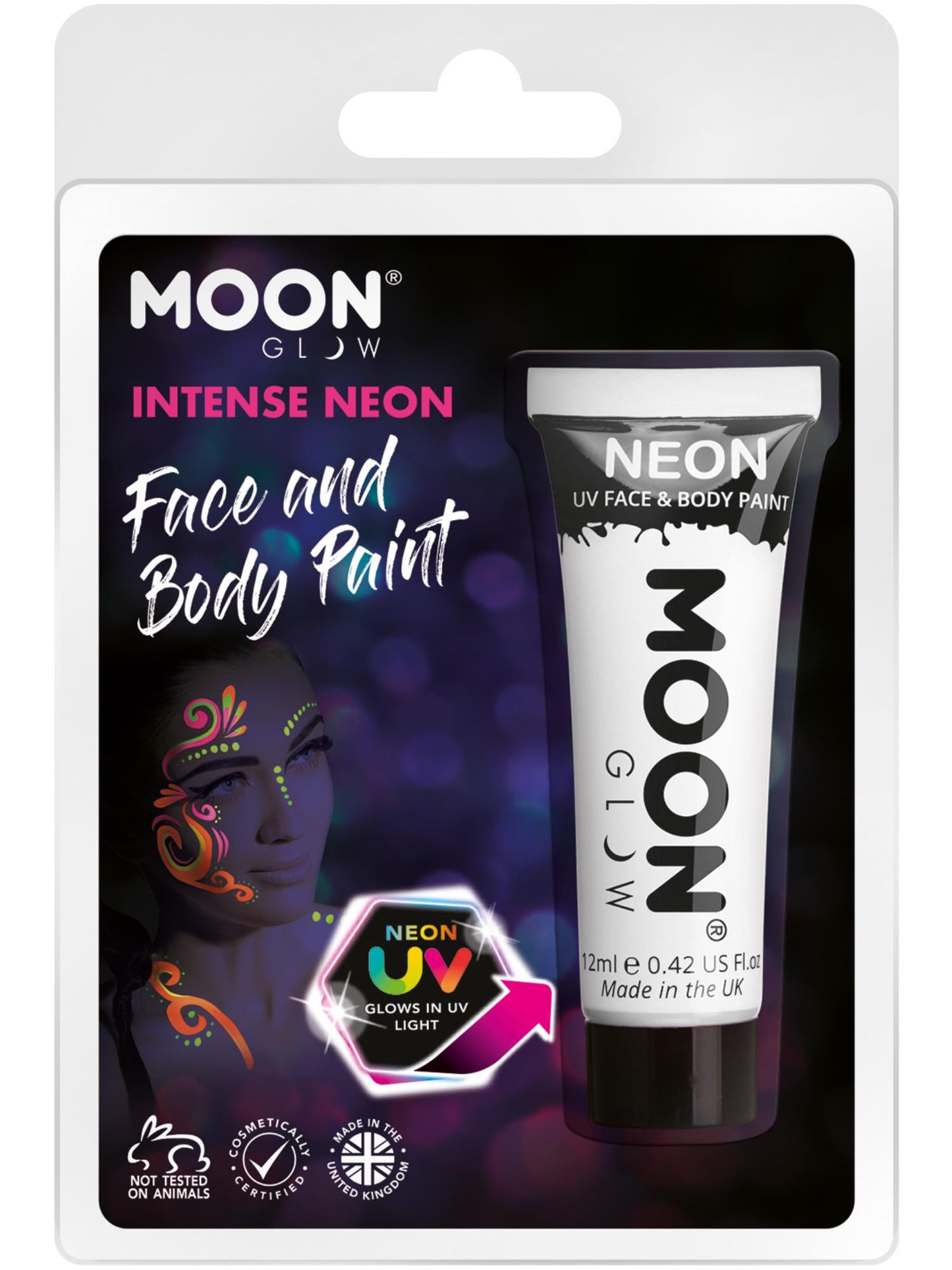 Smiffys Moon Glow Intense Neon UV Face Paint, Intense Whit CD für Unisex