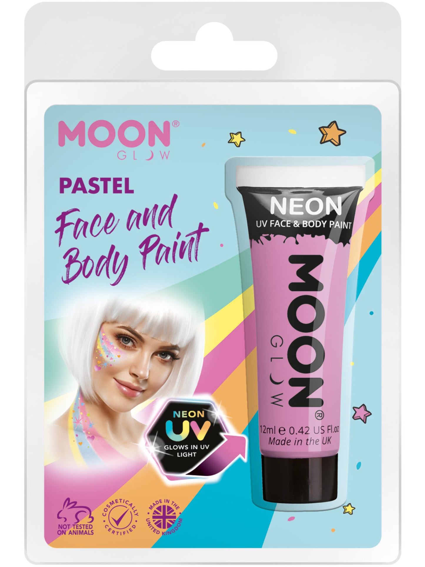 Smiffys Moon Glow Pastel Neon UV Face Paint, Pastel Lilac CD für Unisex