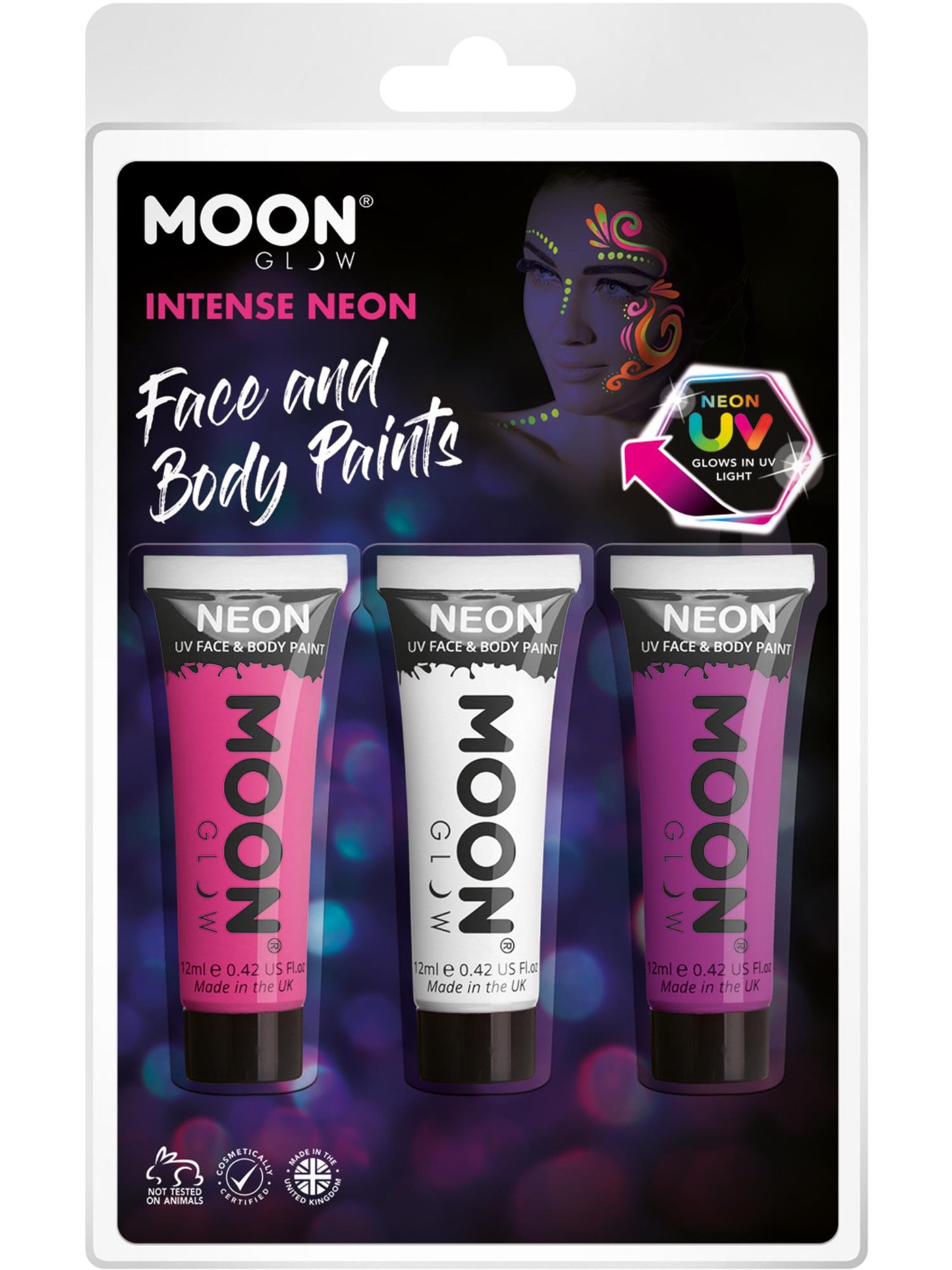 Smiffys Moon Glow Intense Neon UV Face Paint, Hot Pink CD für Unisex