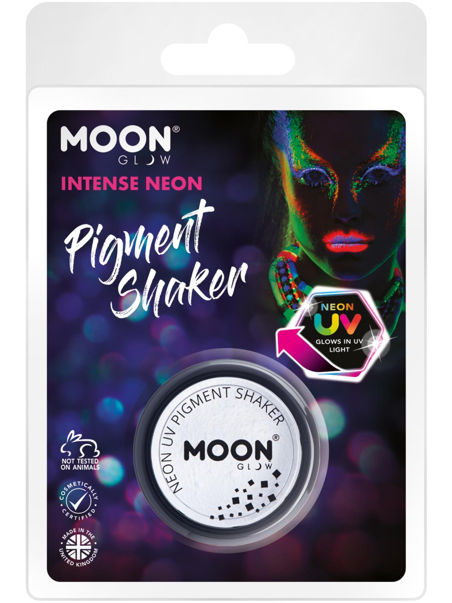 Smiffys Moon Glow Intense Neon UV Pigment Shakers, White CD für Unisex
