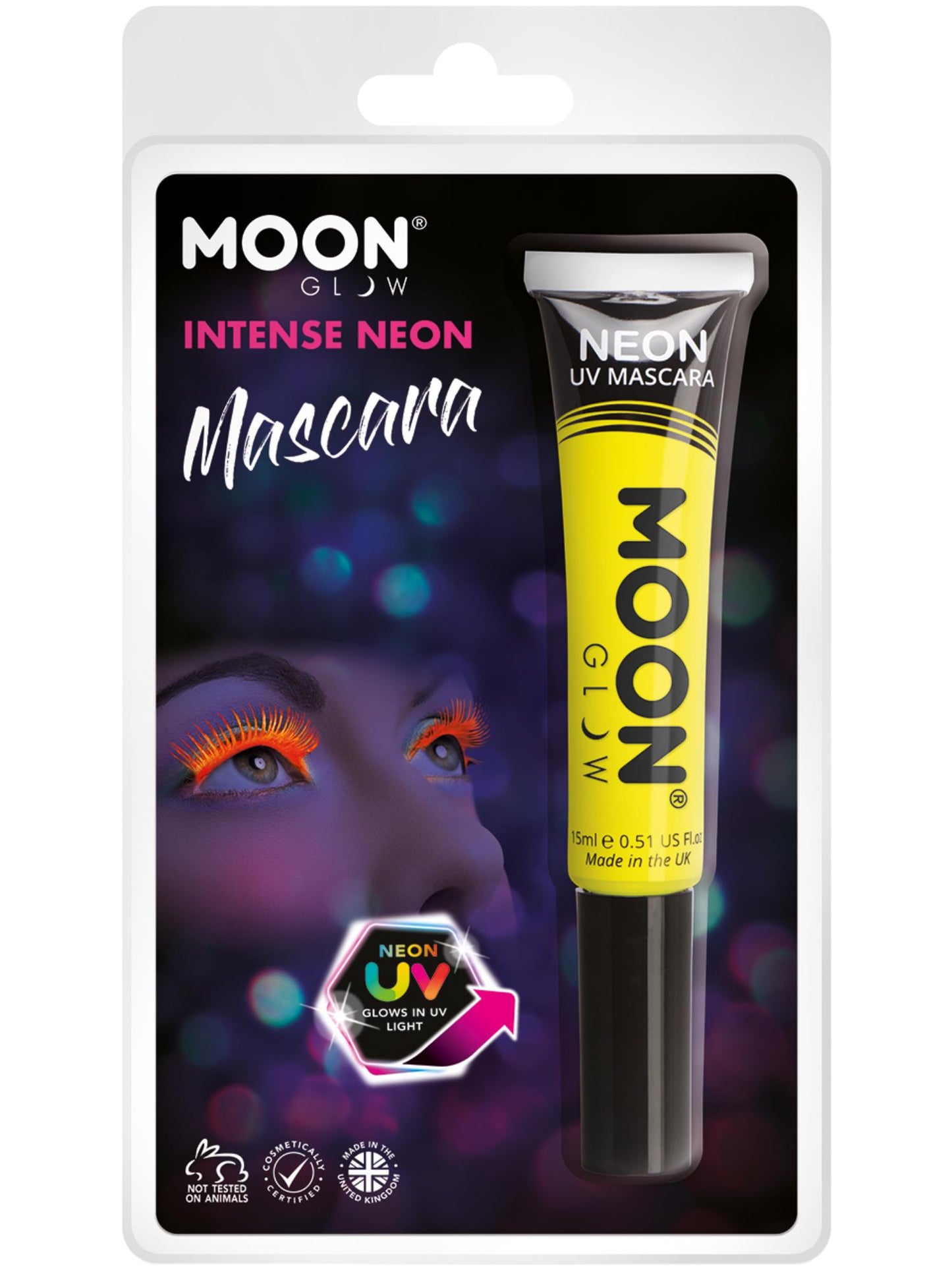 Smiffys Moon Glow Intense Neon UV Mascara, Intense Yellow CD für Unisex