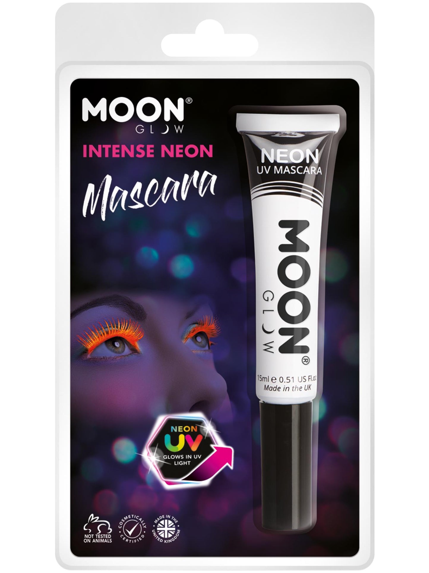 Smiffys Moon Glow Intense Neon UV Mascara, White CD für Unisex
