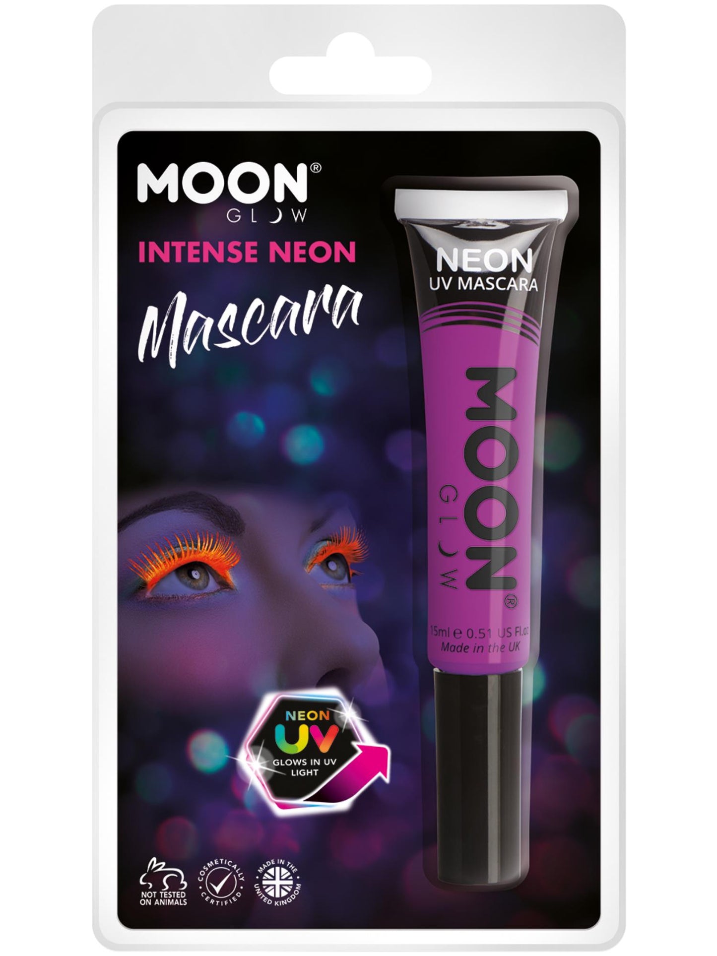 Smiffys Moon Glow Intense Neon UV Mascara, Intense Purple CD für Unisex