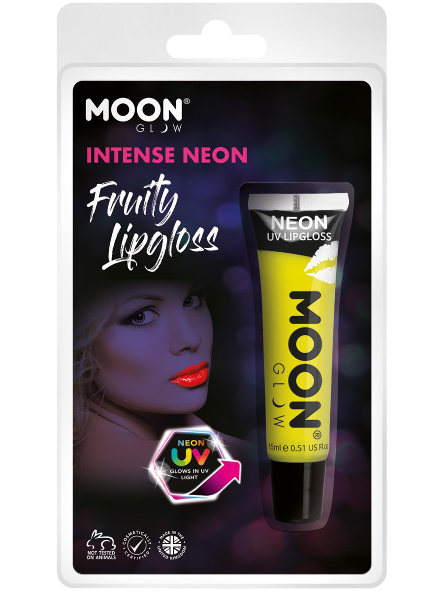 Smiffys Moon Glow Neon-UV-Lipgloss Gelb 15 ml