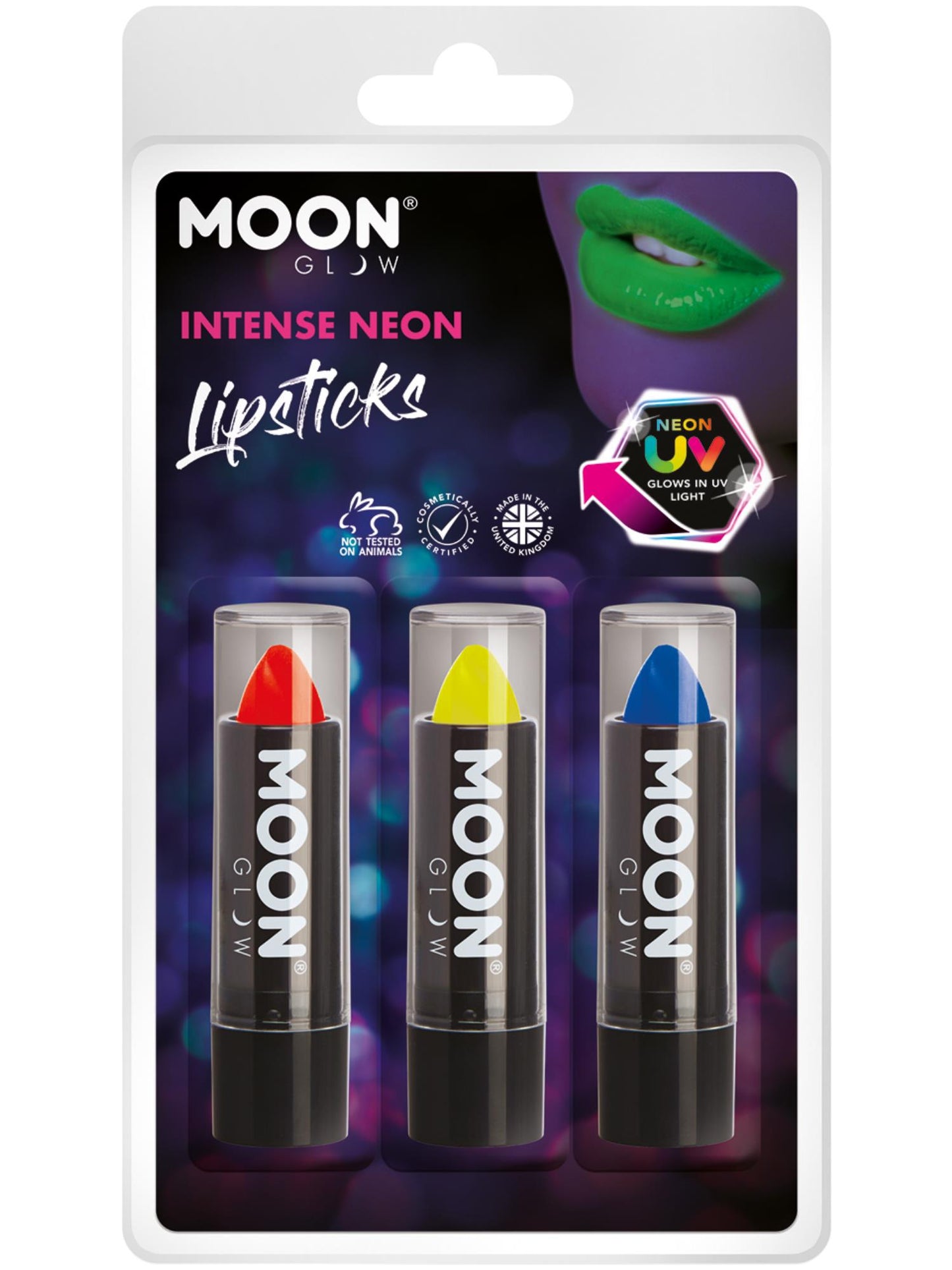 Smiffys Moon Glow Intense Neon UV Lipstick, CD für Unisex