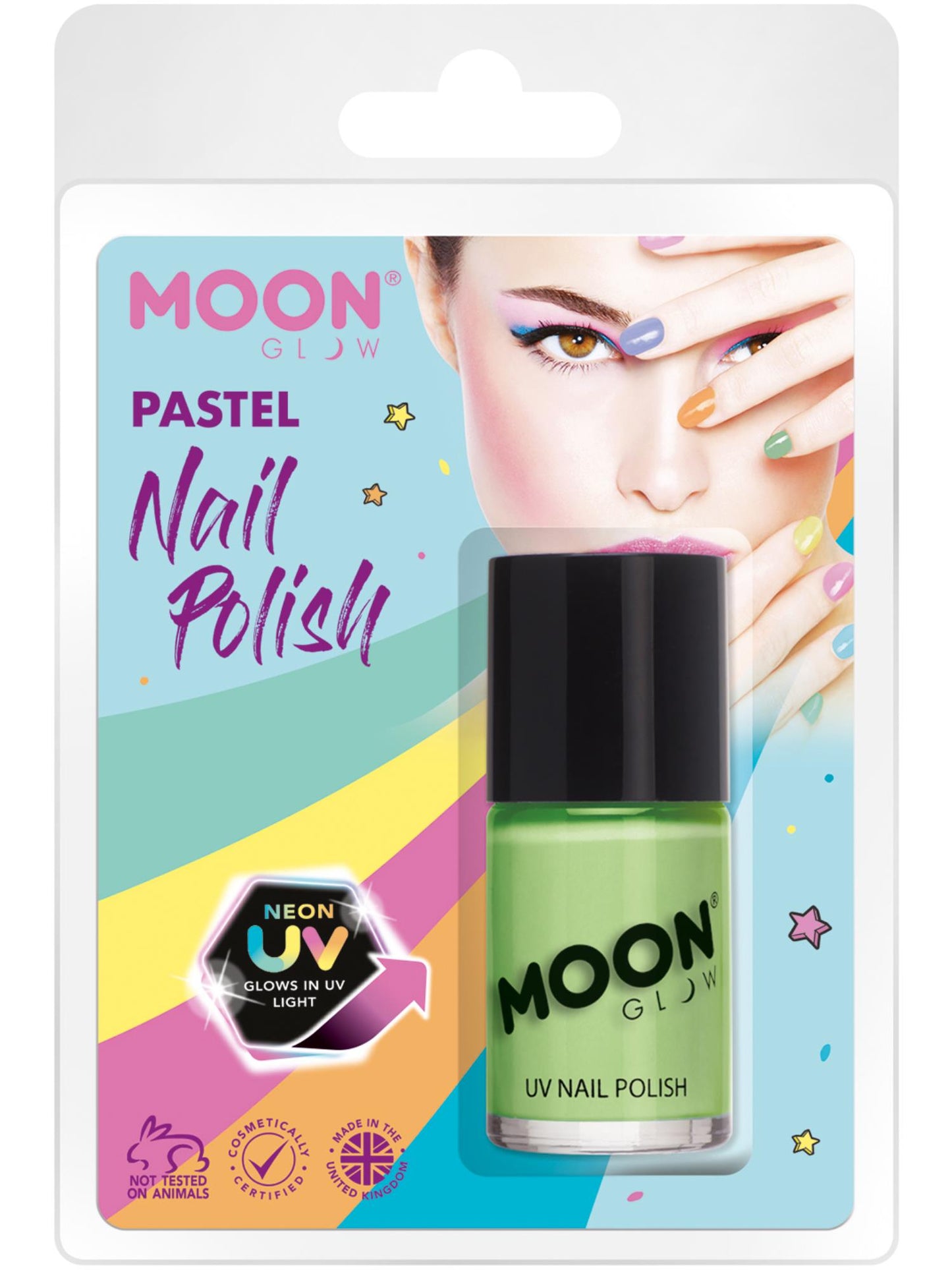 Smiffys Moon Glow Pastel Neon UV Nail Polish, Pastel Green CD für Unisex