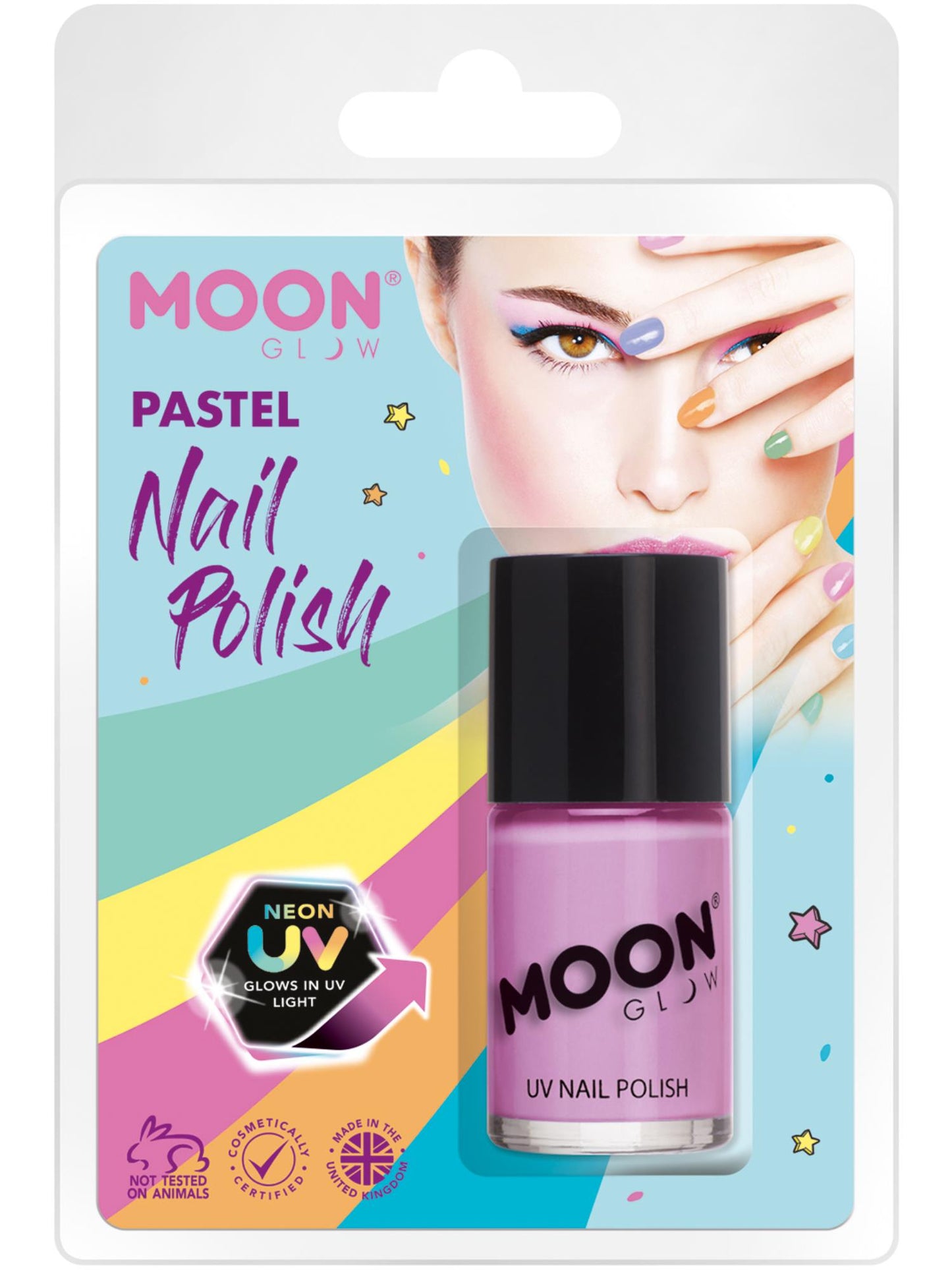 Smiffys Moon Glow Pastel Neon UV Nail Polish, Pastel Lilac CD für Unisex