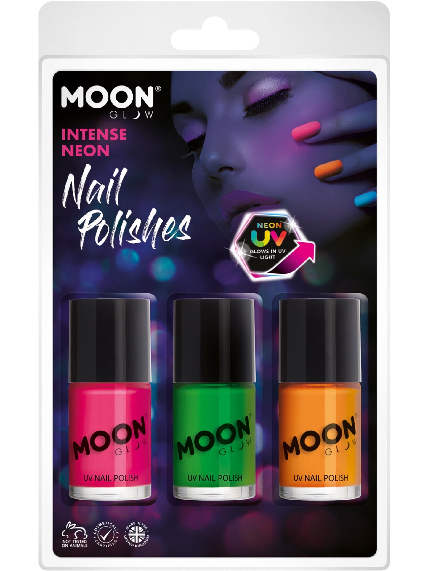 Smiffys Moon Glow Intense Neon UV NAil Polish, CD für Unisex