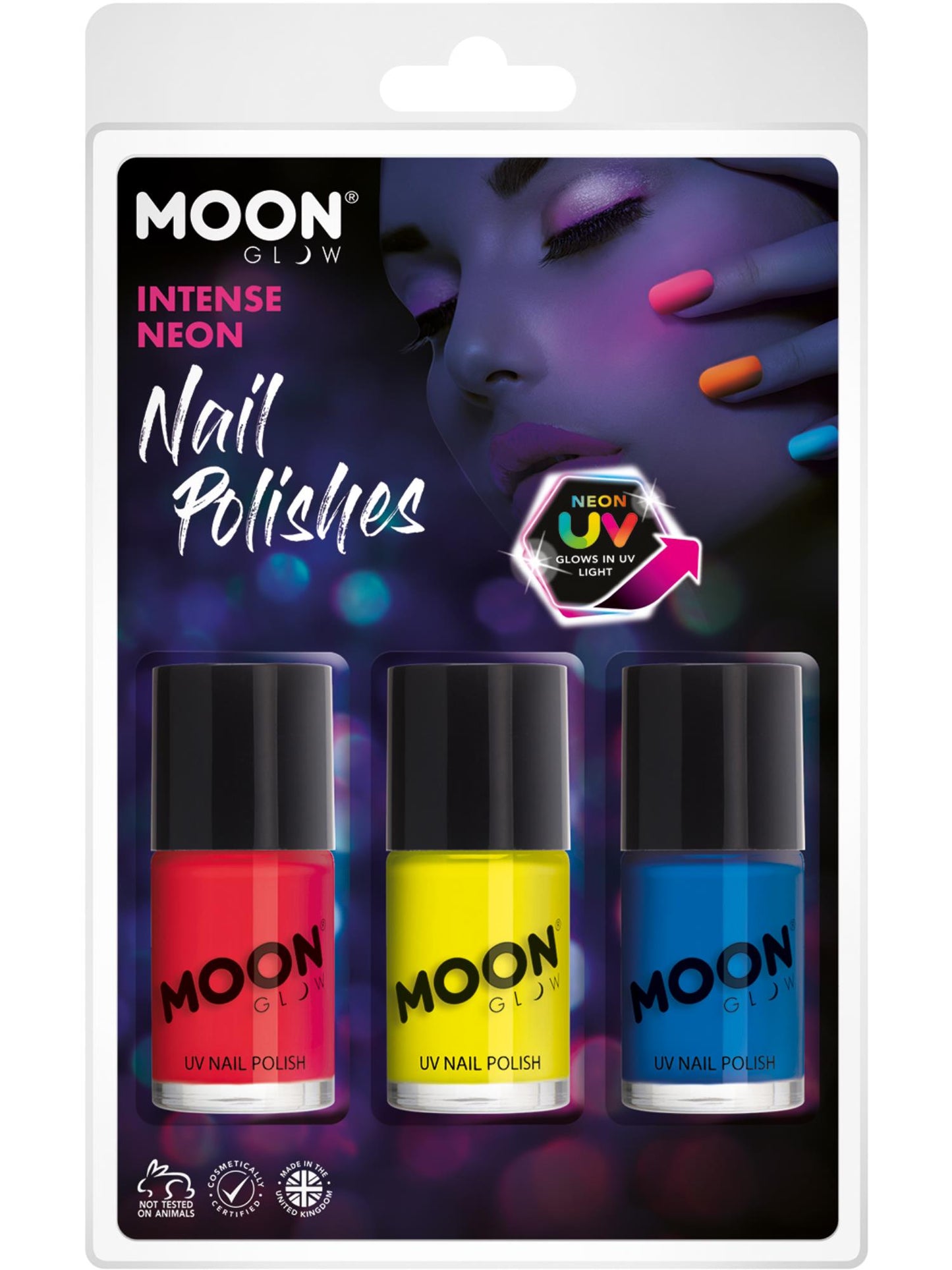 Smiffys Moon Glow Intense Neon UV Nail Polish, CD für Unisex