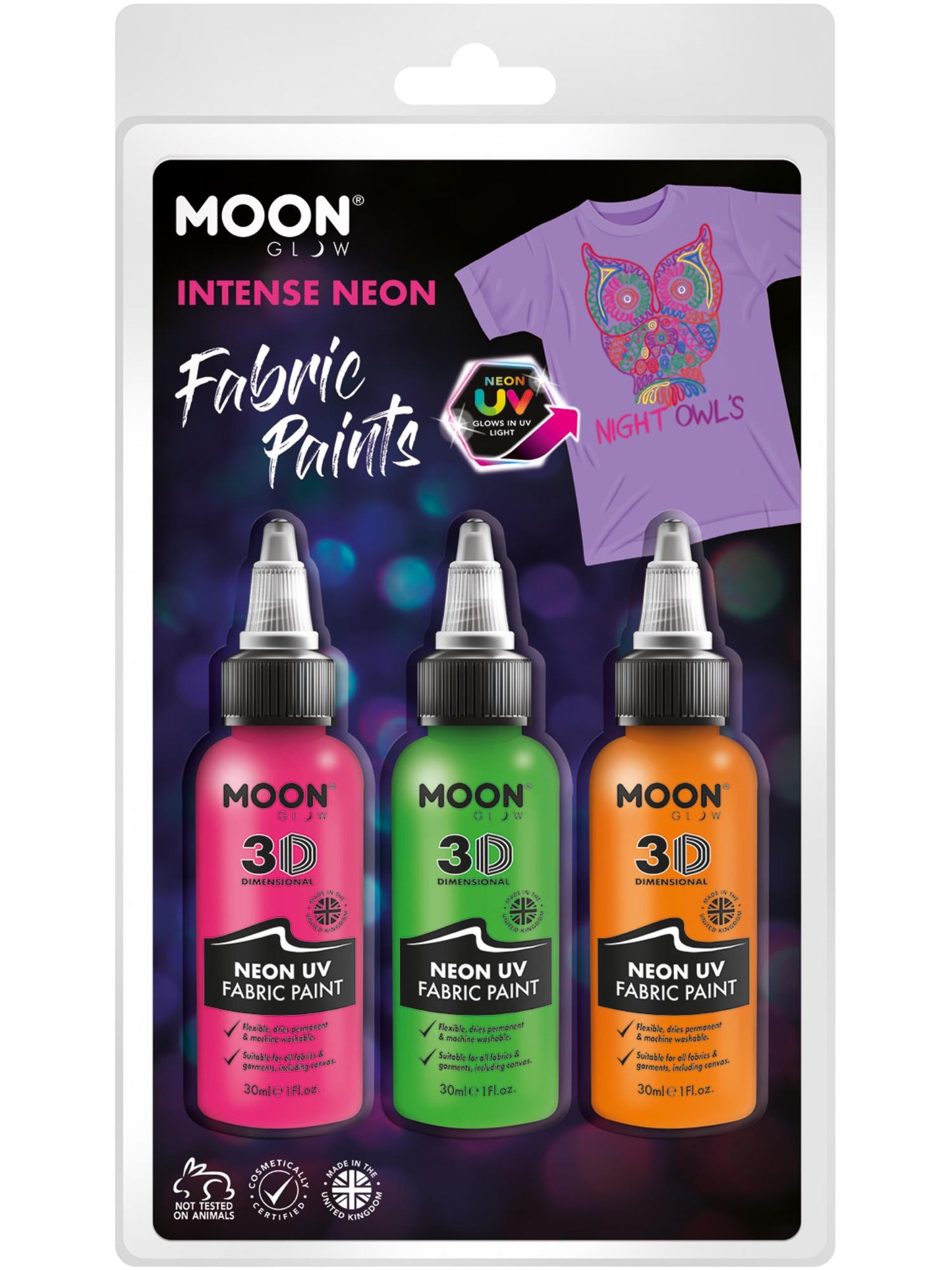 Smiffys Moon Glow - Neon UV Intense Fabric Paint, CD für Unisex