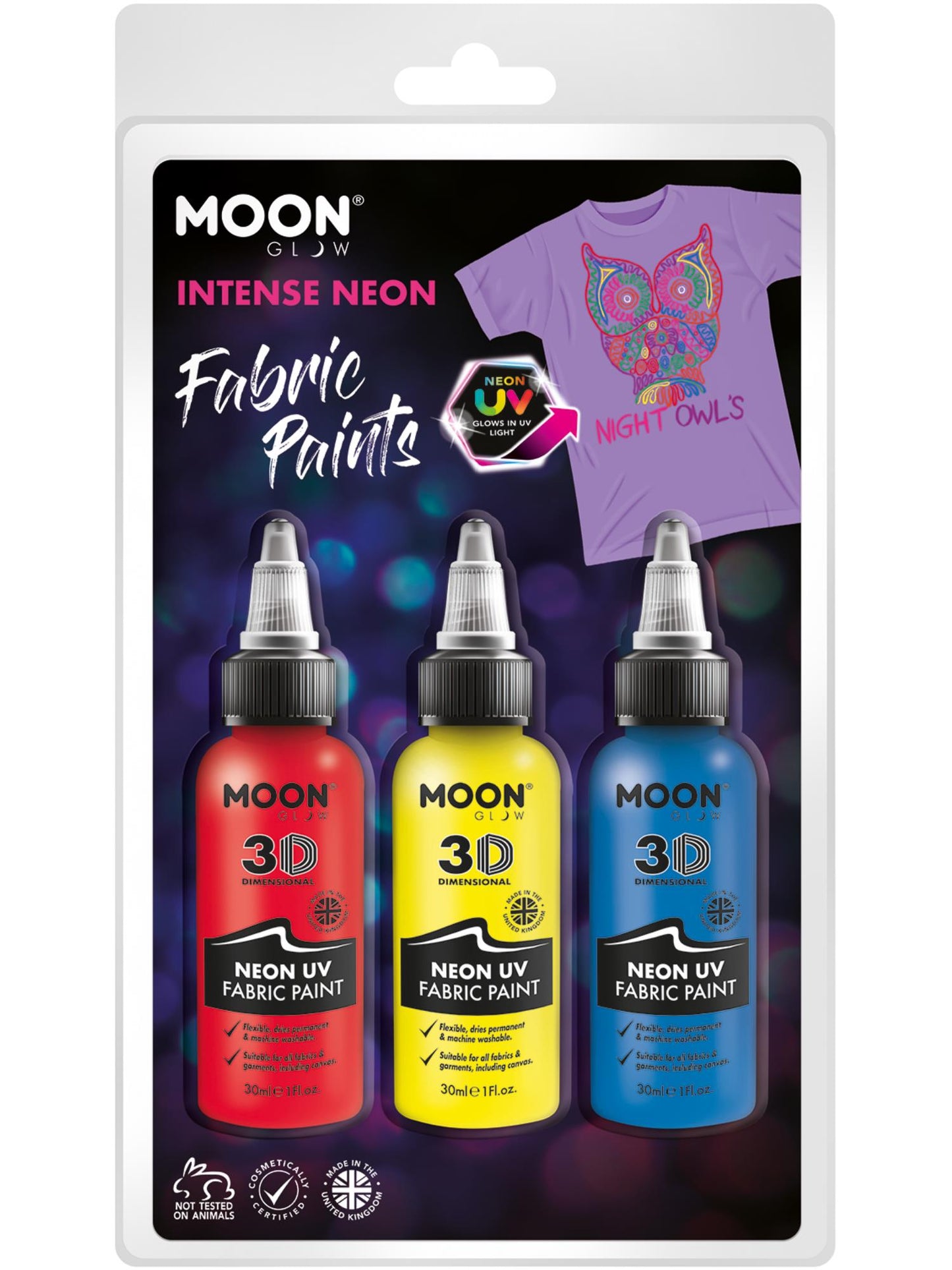 Smiffys Moon Glow - Neon UV Intense Fabric Paint, CD für Unisex