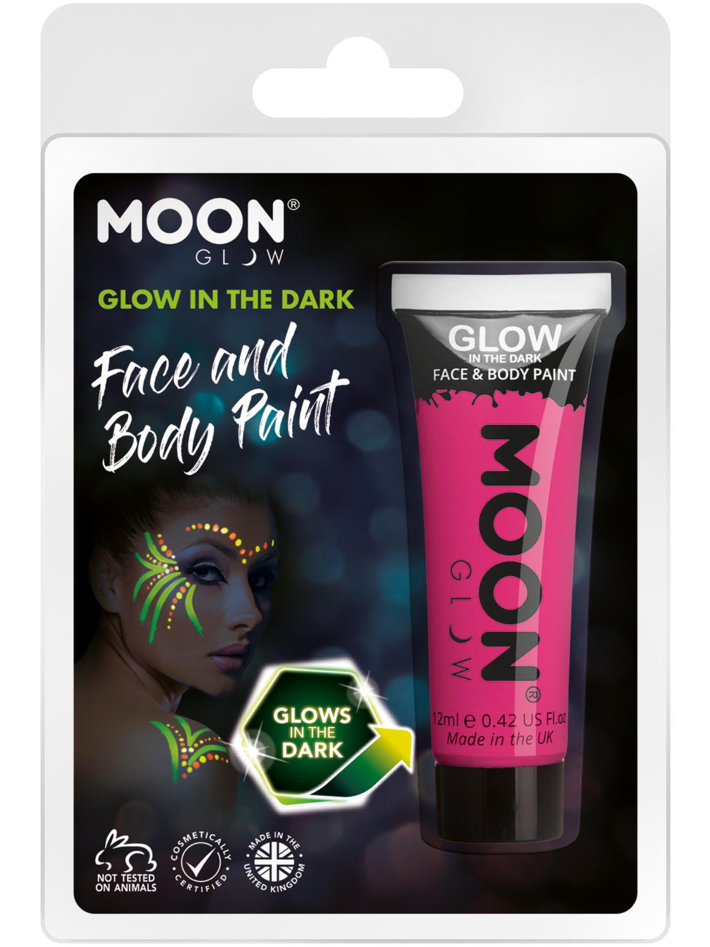 Smiffys Moon Glow - Glow in the Dark Face Paint, Pink CD für Unisex
