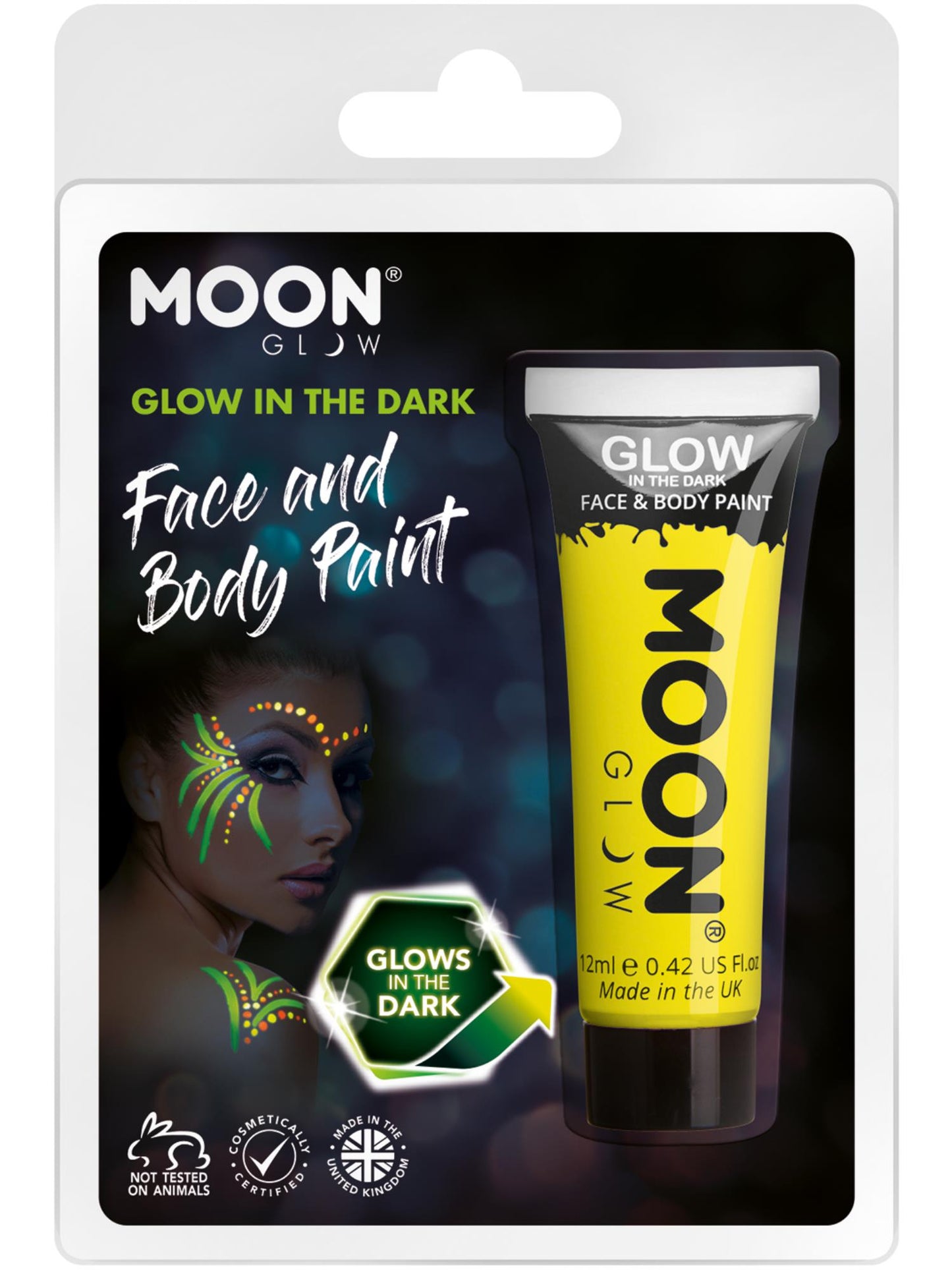 Smiffys Moon Glow - Glow in the Dark Face Paint, Yellow CD für Unisex