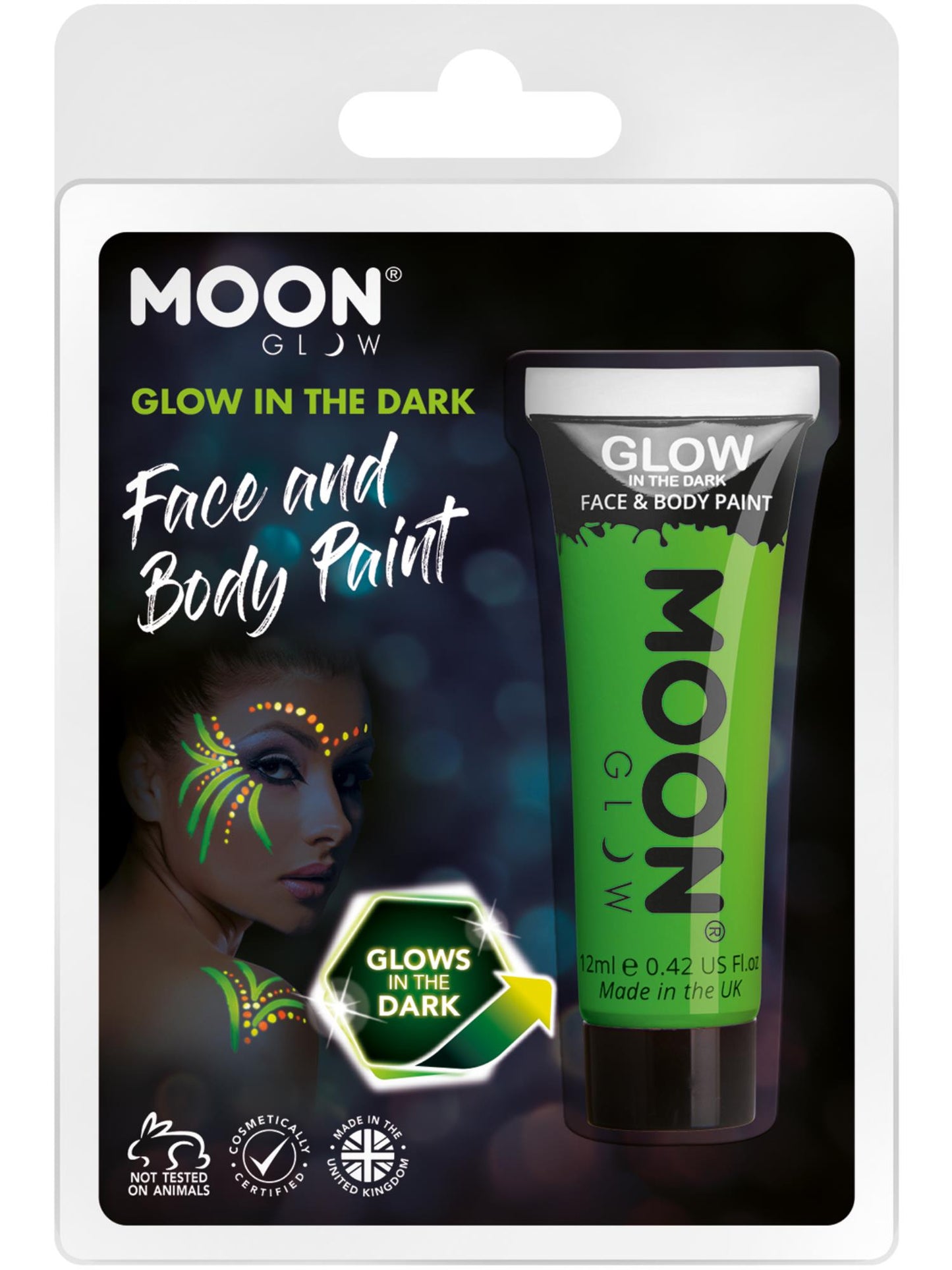 Smiffys Moon Glow - Glow in the Dark Face Paint, Green CD für Unisex