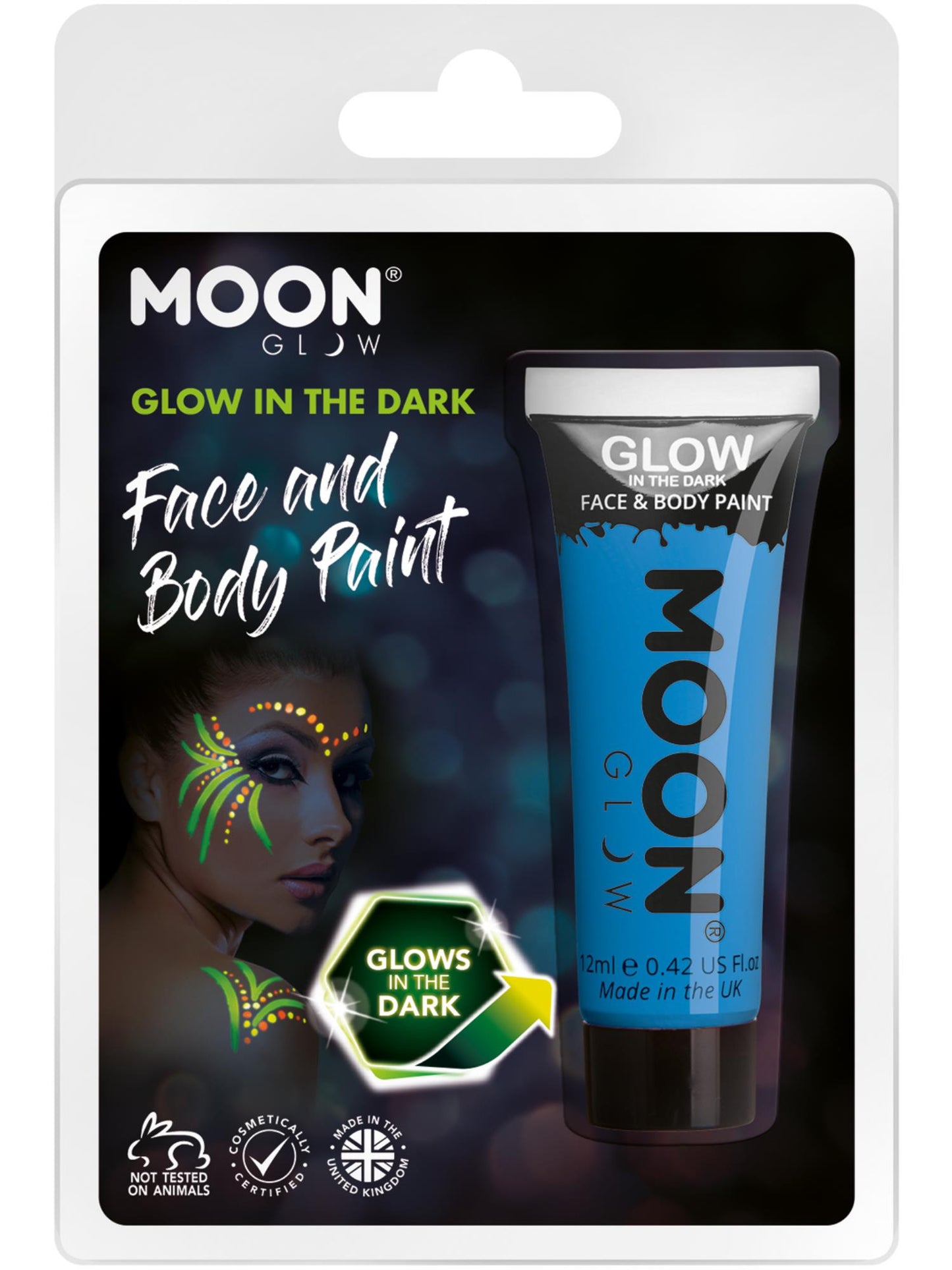 Smiffys Moon Glow - Glow in the Dark Face Paint, Blue CD für Unisex