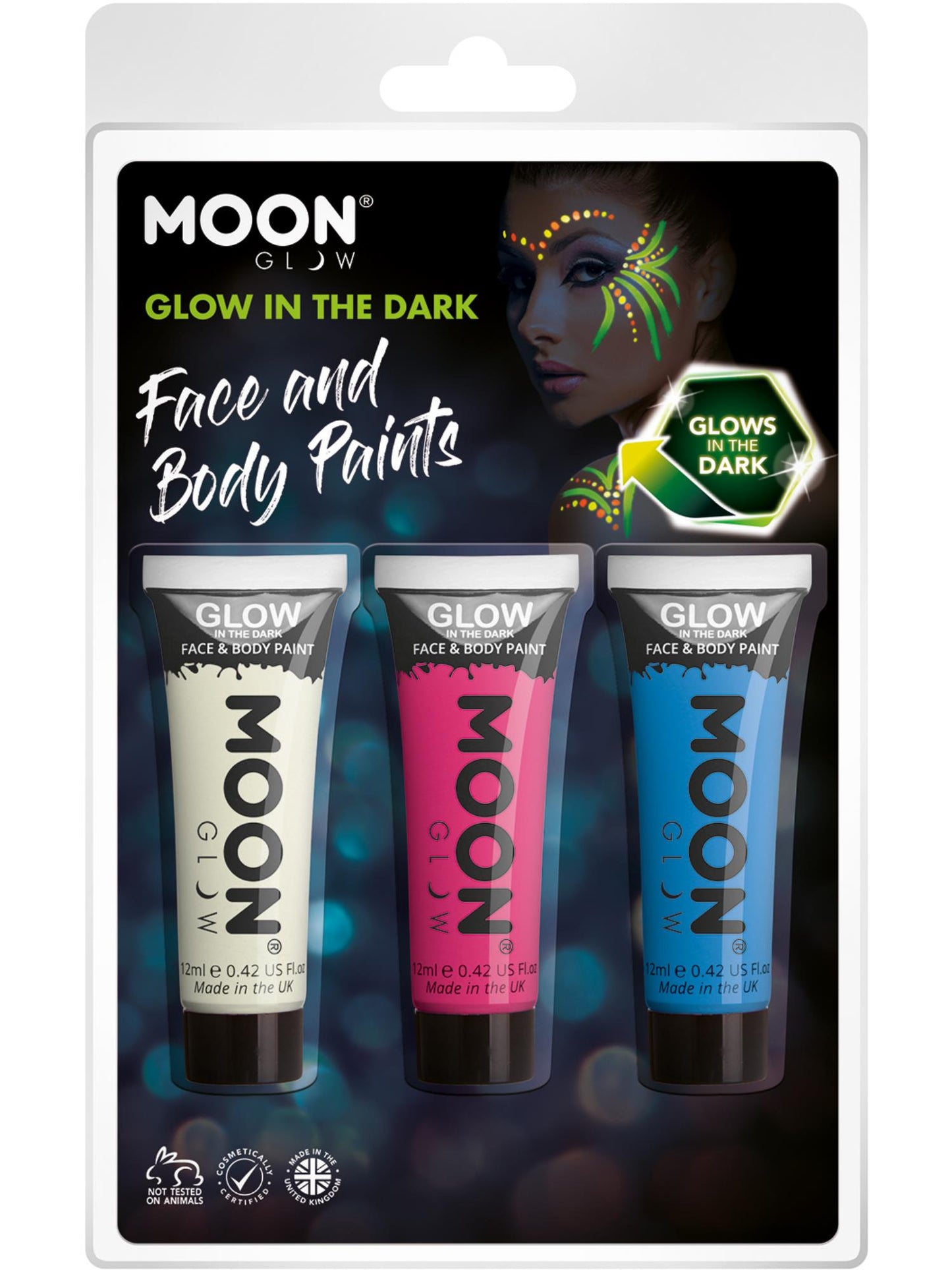 Smiffys Moon Glow - Glow in the Dark Face Paint, CD für Unisex