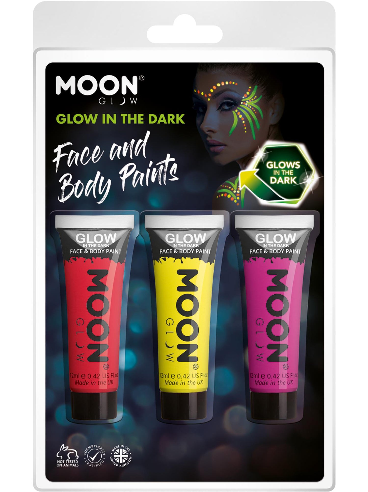 Smiffys Moon Glow - Glow in the Dark Face Paint, CD für Unisex