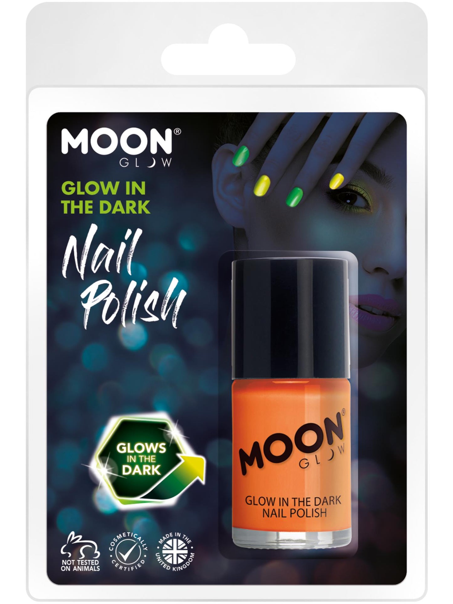 Smiffys Moon Glow - Glow in the Dark Nail Polish, Orange CD für Unisex