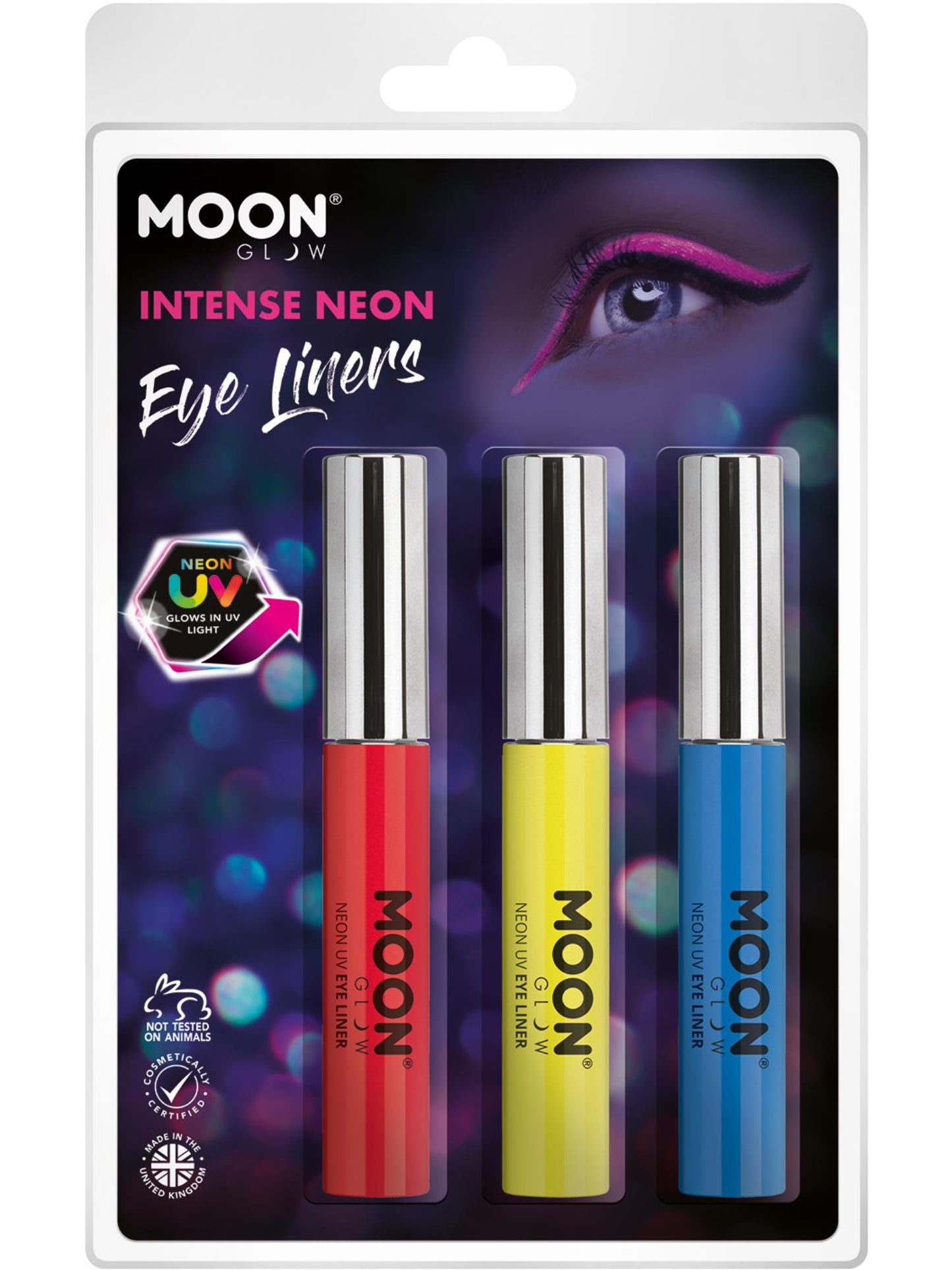 Smiffys Moon Glow Intense Neon UV Eye Liner, CD für Unisex