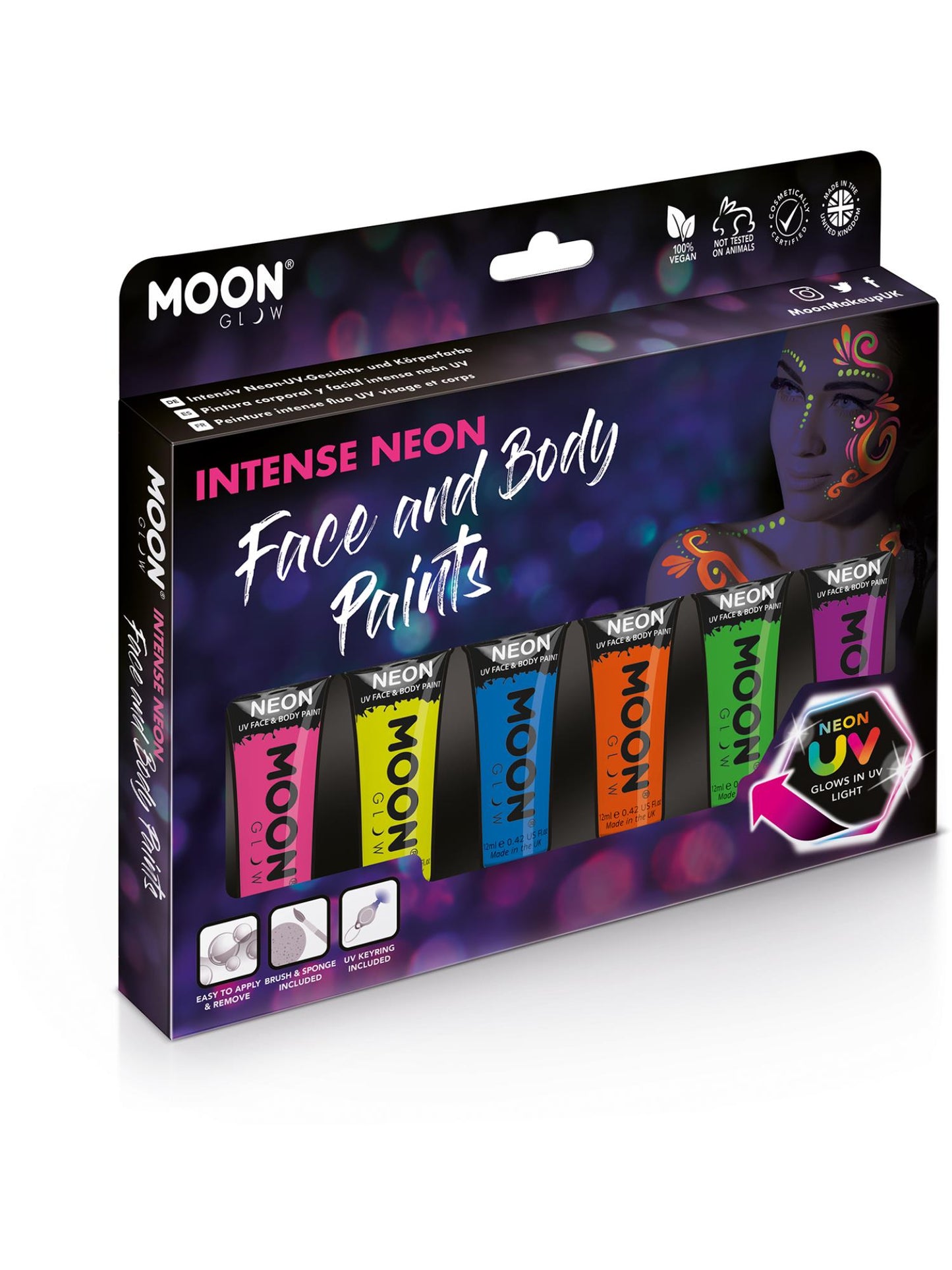 Smiffys Moon Glow Intense Neon UV Face Paint, Assorted CD für Unisex