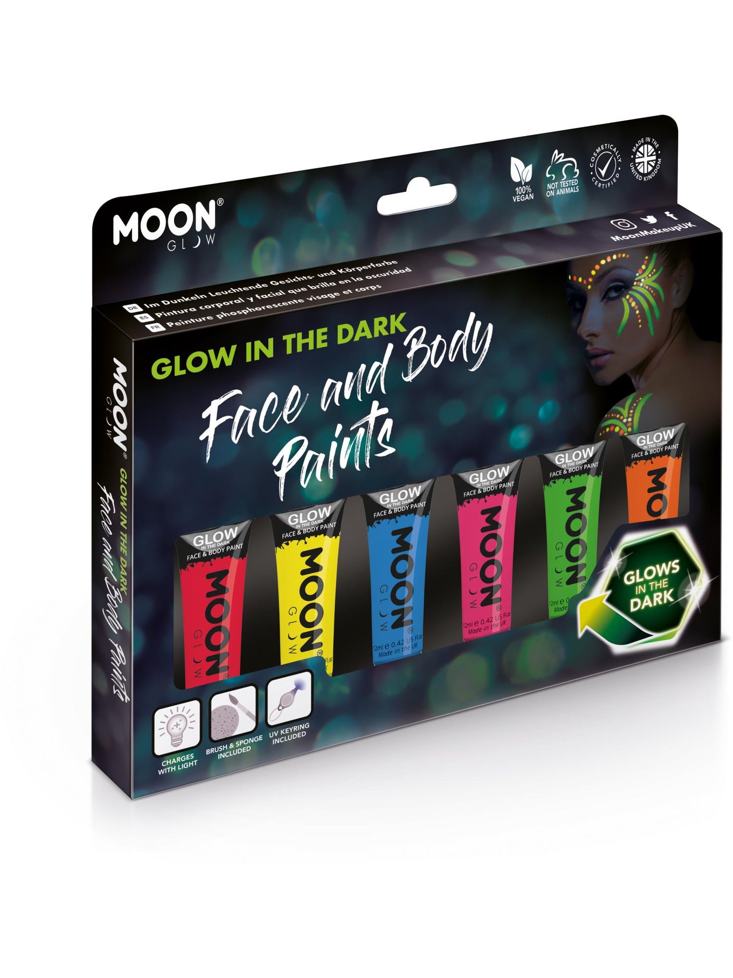 Smiffys Moon Glow - Glow in the Dark Face Paint, Assorted CD für Unisex