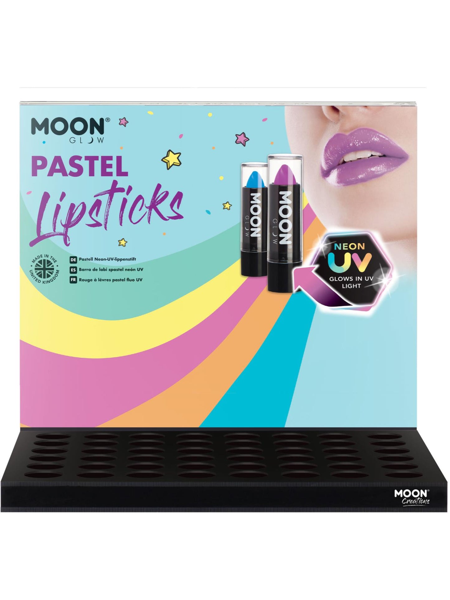 Smiffys Moon Glow Pastel Neon UV Lipstick, SF für Unisex
