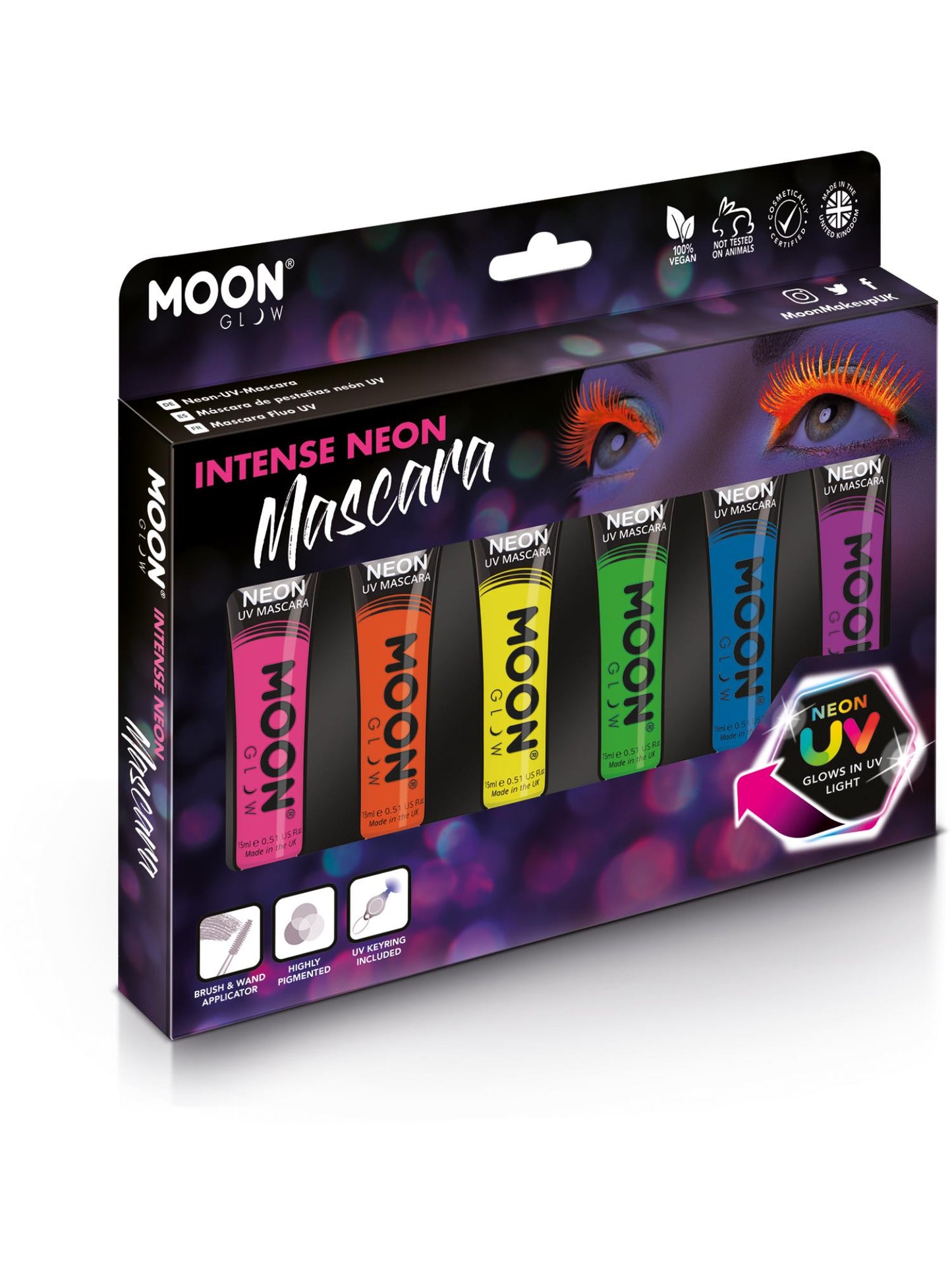 Smiffys Moon Glow Intense Neon UV Mascara, Assorted CD für Unisex