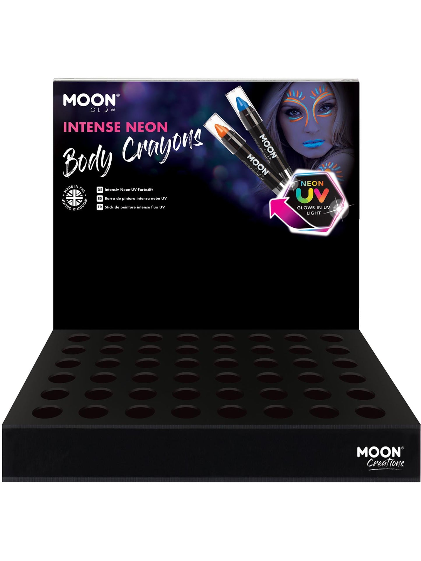 Smiffys Moon Glow Intense Neon UV Body Crayons, SF für Unisex