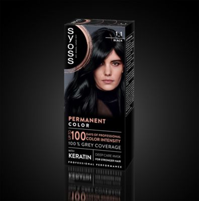 SYOSS SYOSS Permanent Color Haarfarbe 1,1 Negro Schwarz 1 Anwendung Kosmetik