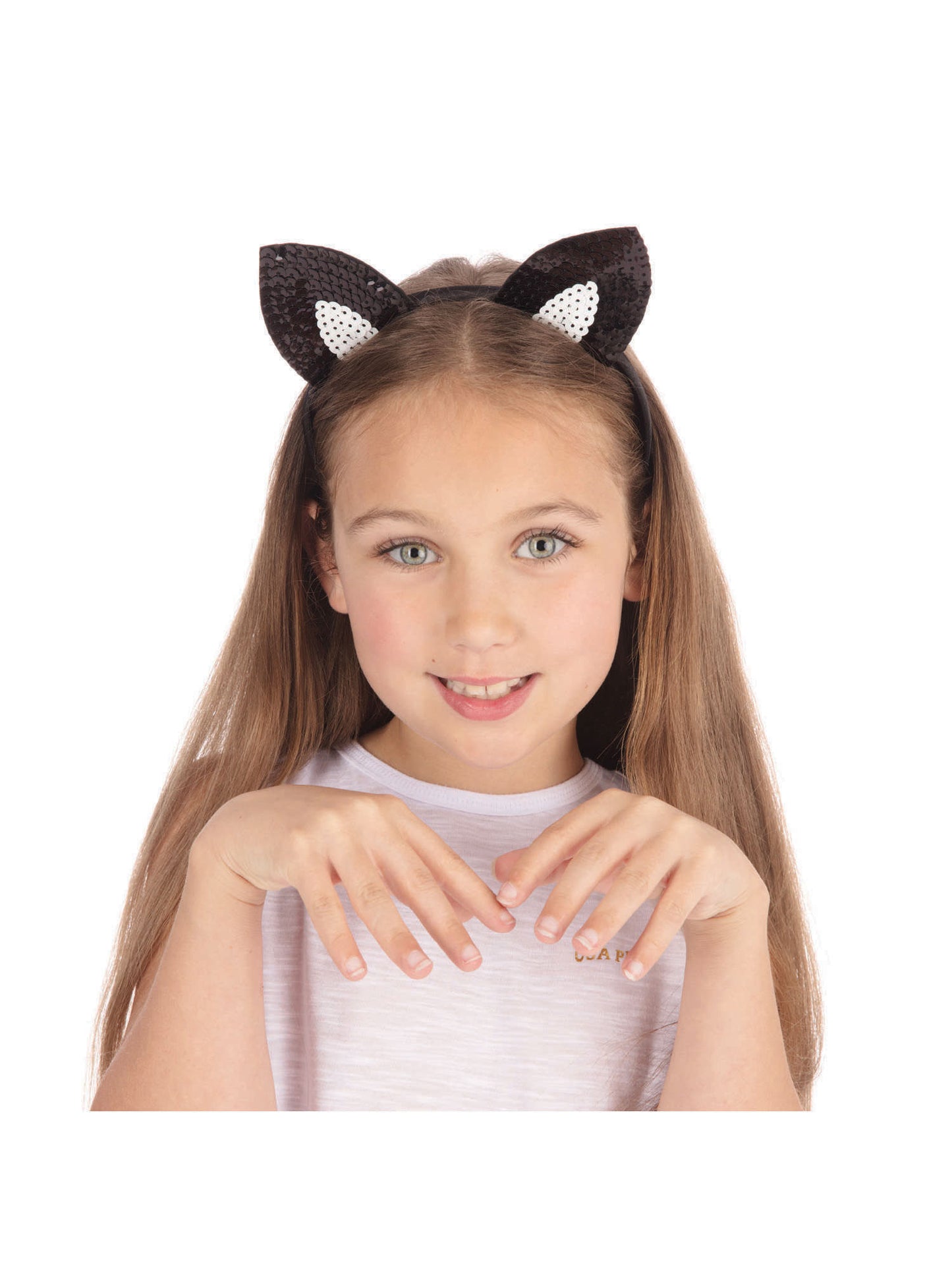 Rubies Rubies Black Sequin Cat Ears Headpieces and Headbands