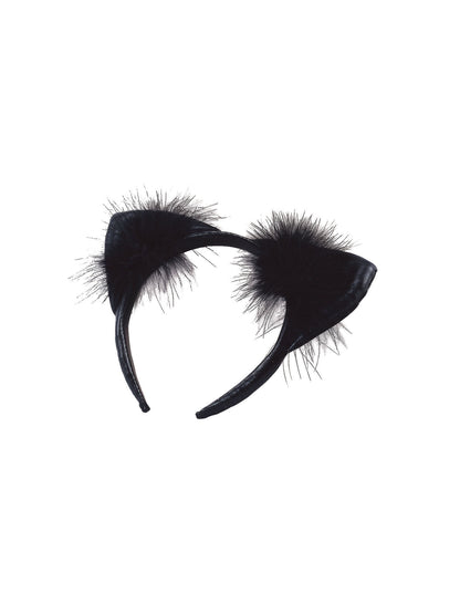 Rubies Rubies Cat Ears - Black Vinyl Headpieces and Headbands