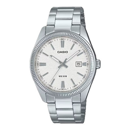 CASIO COLLECTION & VINTAGE CASIO COLLECTION MTP-1302DA-7AVDF Armbanduhr mit weissem mattem Zifferblatt – Produktansicht