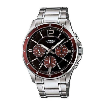 CASIO COLLECTION Mod. MULTIFUNCTION CALENDAR - BLACK & BORDEAUX