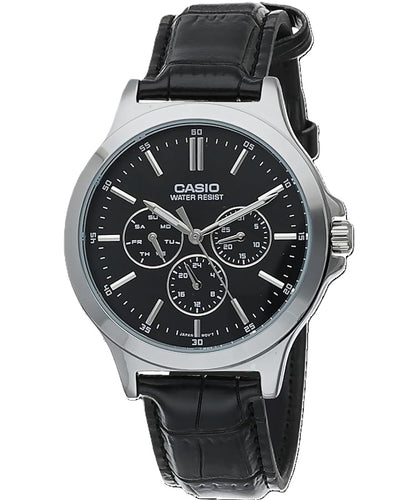 CASIO COLLECTION Mod. MULTIFUNCTION, LEATHER - BLACK