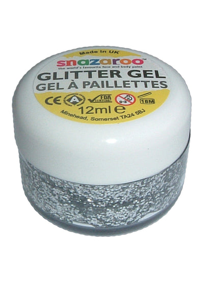 Rubies Glitter Gel 12ml, Silver Make-Up