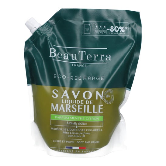 Beauterra Marseille Jabón Menta-Limón Recarga 900 ml