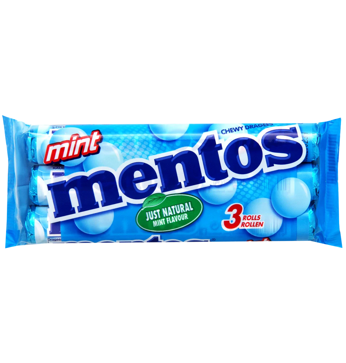 Mentos Fruit Dragées mit Mintgeschmack 3 x 38 g Packung