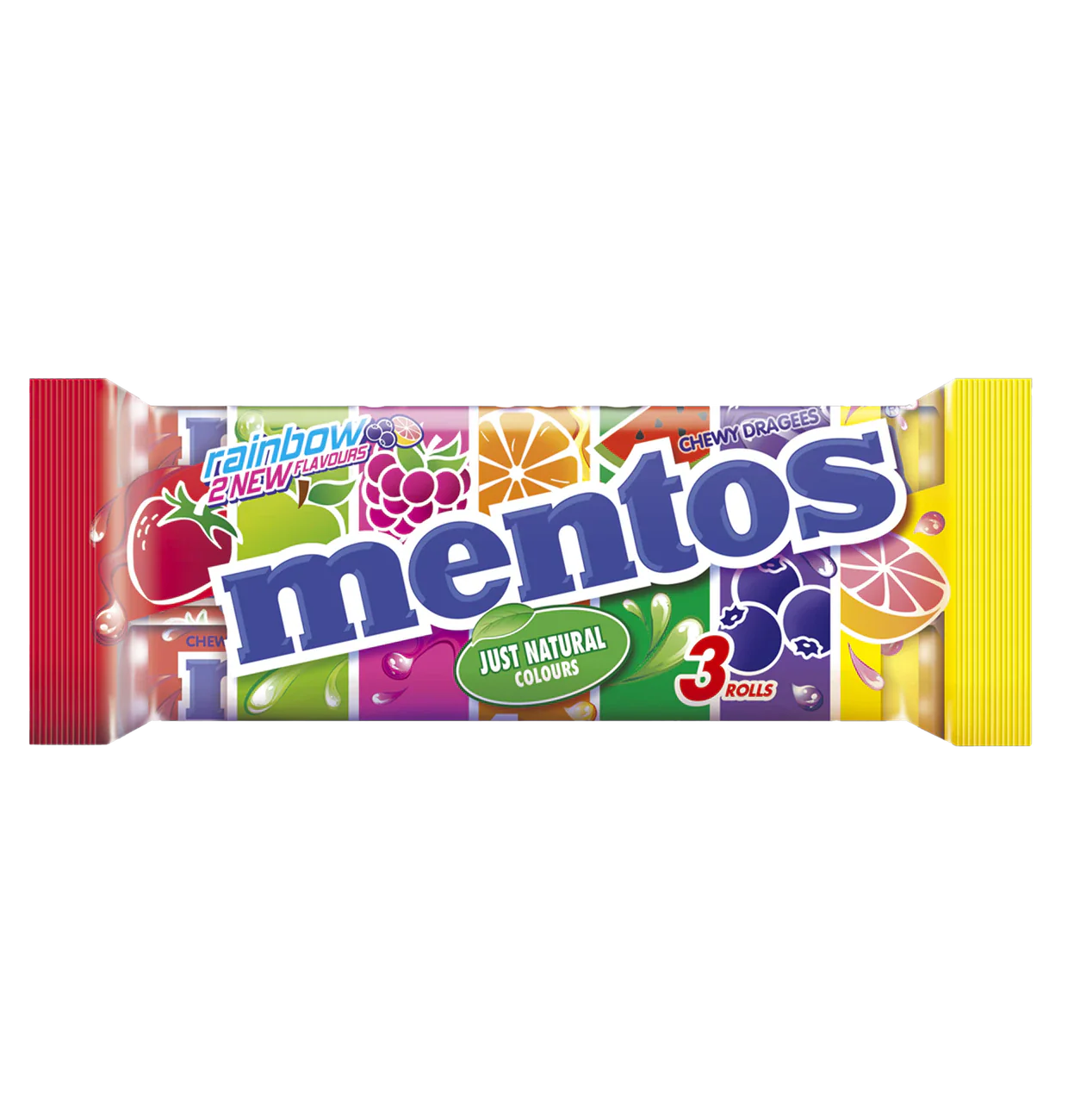 mentos Rainbow 3x37,5g Multipack Kaudragees mit Fruchtgeschmack – Produktansicht