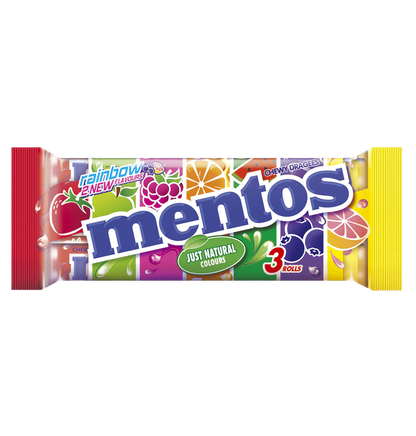 mentos Rainbow 3x37,5g Multipack Kaudragees mit Fruchtgeschmack – Produktansicht