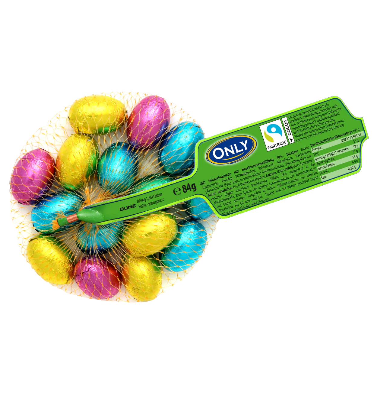 Only Milchschokoladeeier mit Haselnusscremefüllung klein 84g – Produktansicht