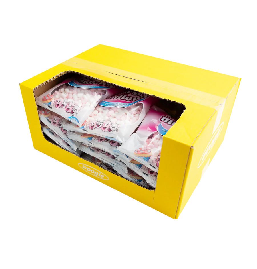 Woogie Mini Marshmallows Pink & Weiss 100g – Detailansicht