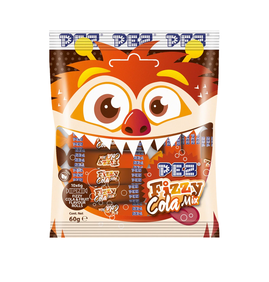 PEZ Monster Fizzy Cola Mix Brausebonbons 10 x 6 g