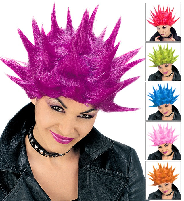 Neon-Perücke in sechs verschiedenen Farben für Fasnacht und Karneval