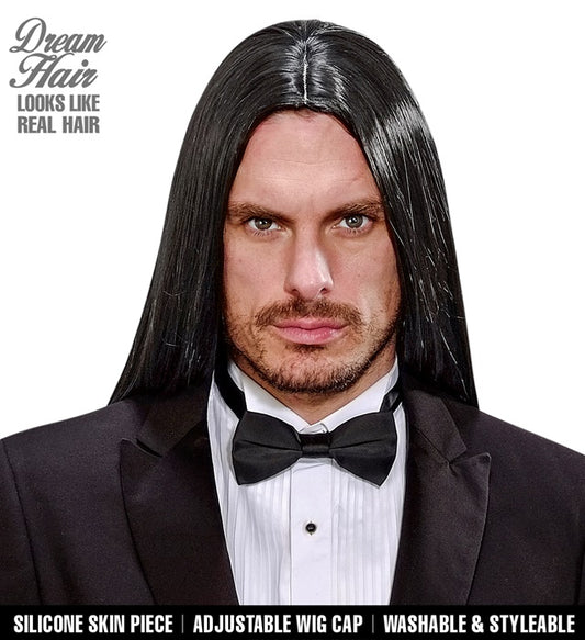 Schwarze Dream Hair Perücke Viktor in farbiger Verpackung