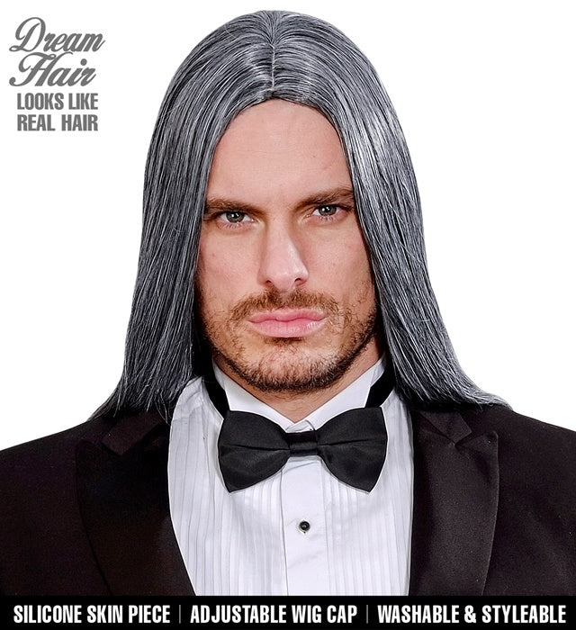 Graue Perücke Dream Hair Viktor in farbiger Verpackung