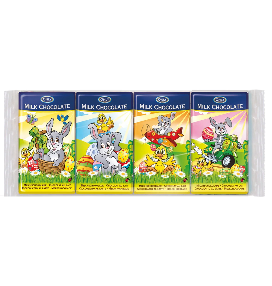 Only Ostern Milchschokolade 4x15g mit bunten Oster-Motiven