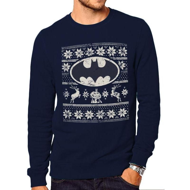 Rubies Batman (DC) Batman Fair Isle Logo Crewneck Sweatshirt Hoodies für Unisex