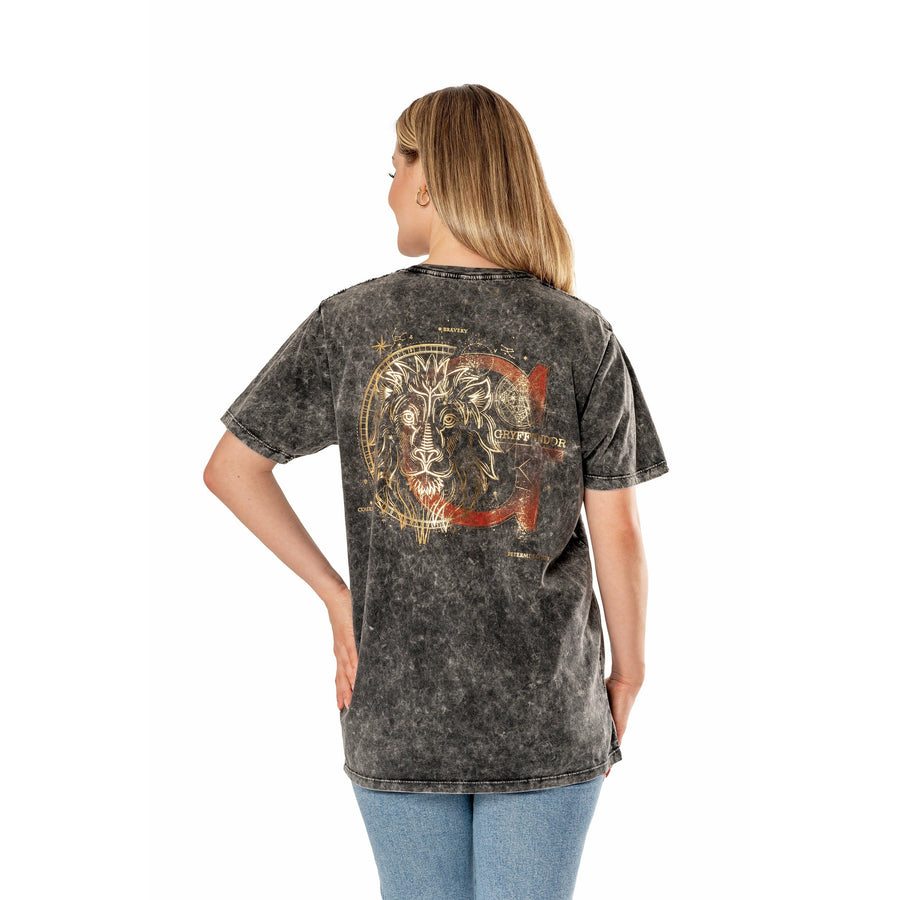 Rubies Harry Potter Gryffindor Acid-Wash-T-Shirt für Erwachsene – Detailansicht